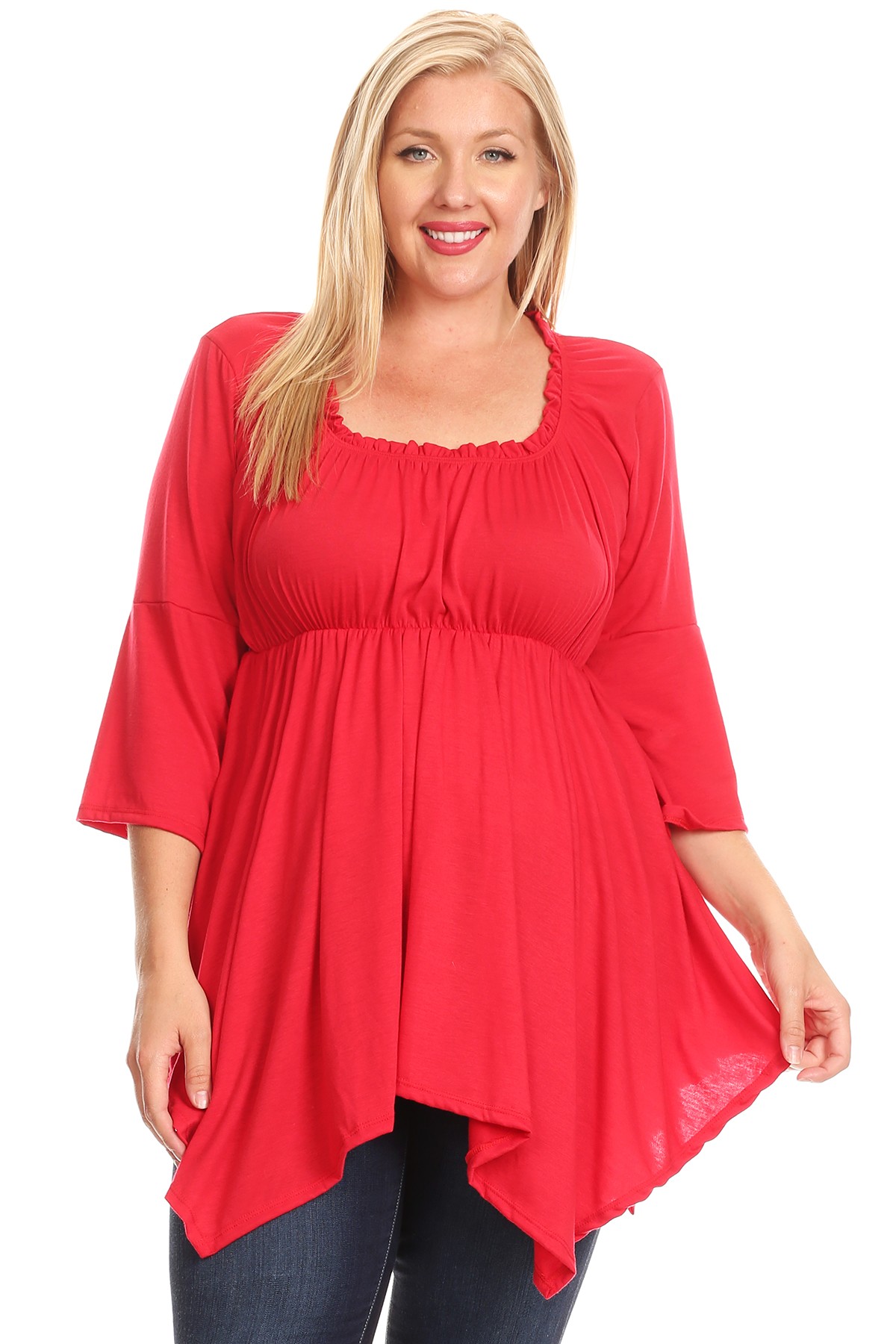 EMPIRE WAIST TOP IN RED