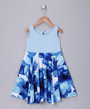 BLUE ABSTRACT SPINING DRESS